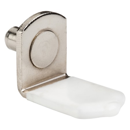 Hardware Resources Bright Nickel 5 mm Pin Angled Shelf Support with 3/4" Arm and White Sleeve 1708WBN